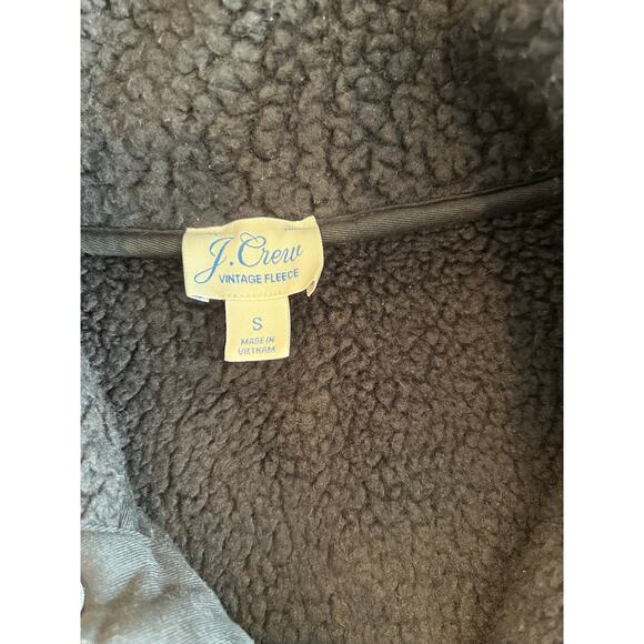 J Crew Snap-Collar Sherpa Sweatshirt in Polartec® Fleece Black Women's S - Picture 7 of 10